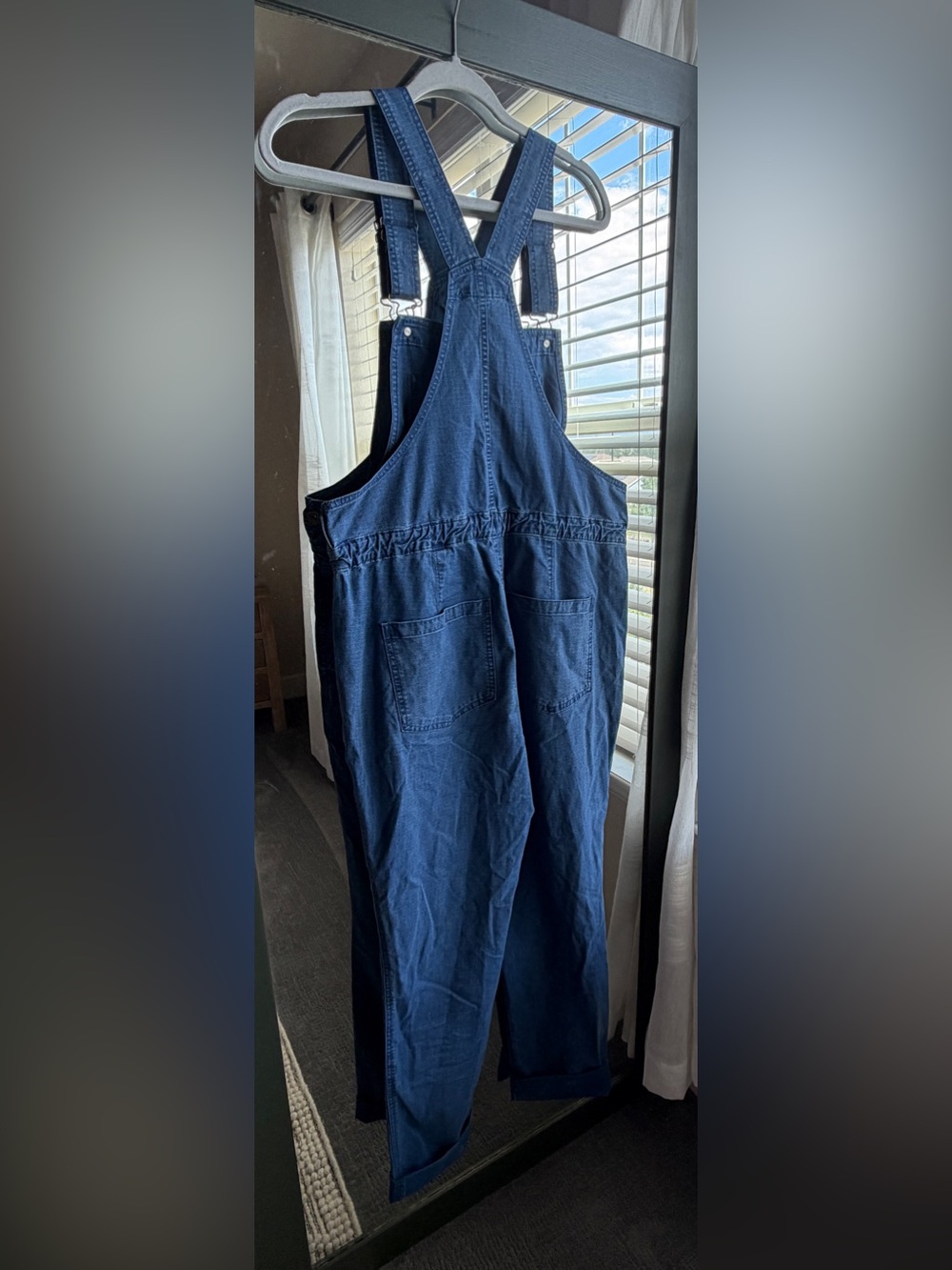 DULUTH TRADING CO Daily Denim Drawstring Overalls Jumpsuit Utility Bibs - Picture 3 of 5